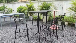 Durable Stackable Outdoor Wire Bar Stool for Cafes